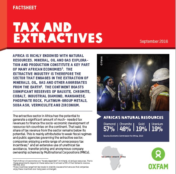 TAX AND EXTRACTIVES: Factsheet